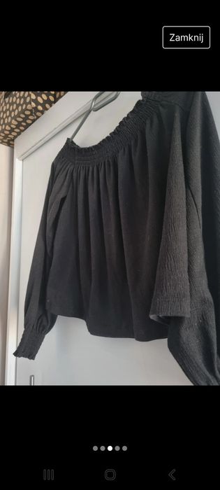 Bluzka hiszpanka, czarna h&m