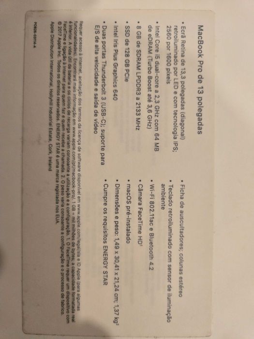 Macbook pro retina 2017 como novo