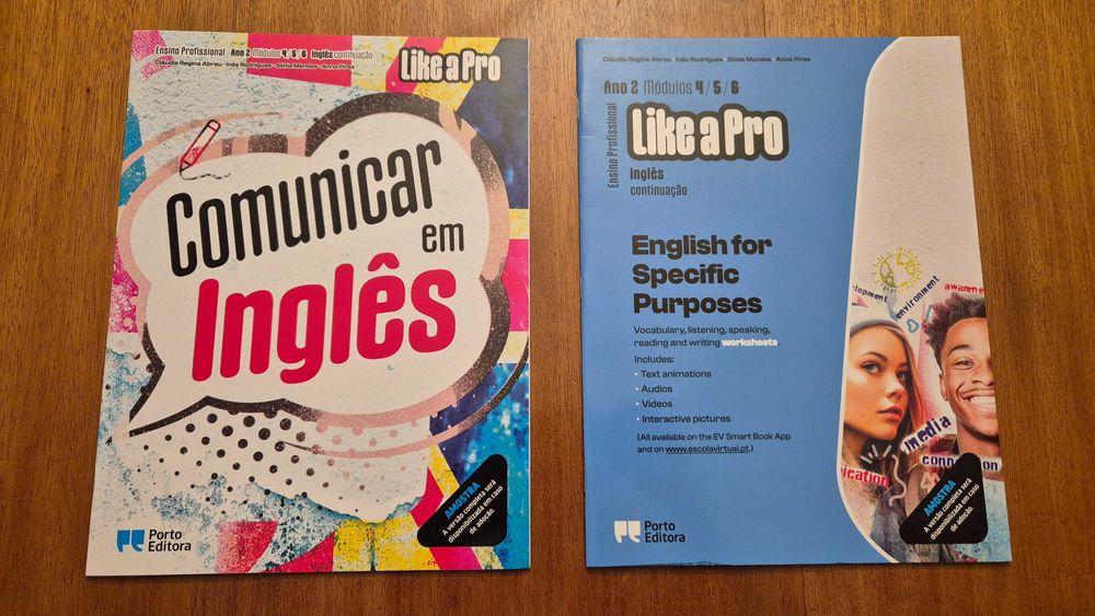 Vendo Dossier do Professor e Manual de Inglês LIKE A PRO 11º Ens. Profissional Mód 4, 5, 6