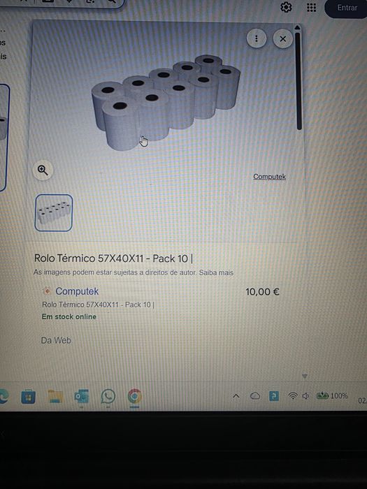 Rolos termicos 57x40x11 novos
