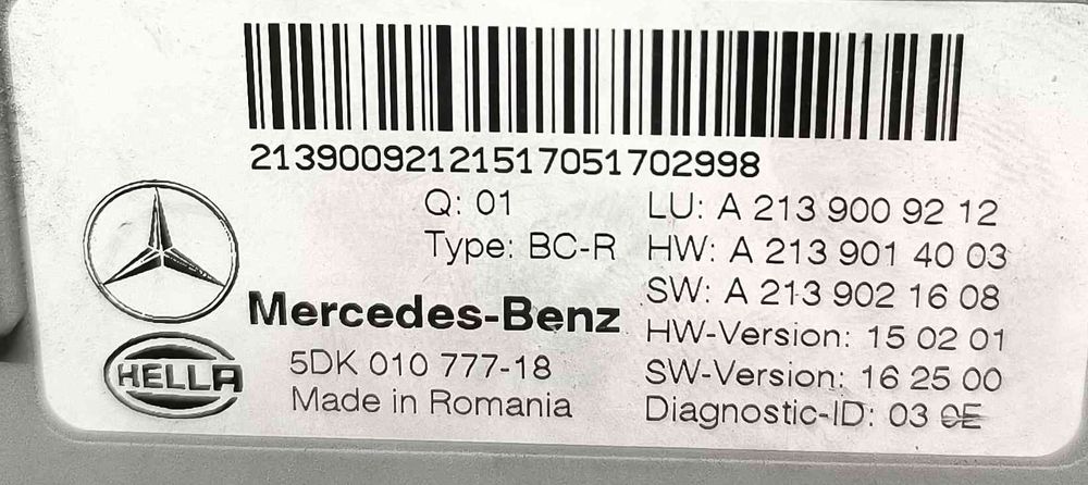 Caixa Fusíveis / SAM / BSI A2139009212 - MERCEDES-BENZ E-CLASS