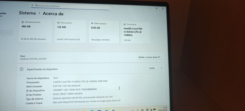 ASUS ZenBook UX333F i5 | 8GB RAM | 512GB SSD | Leve e Rápido