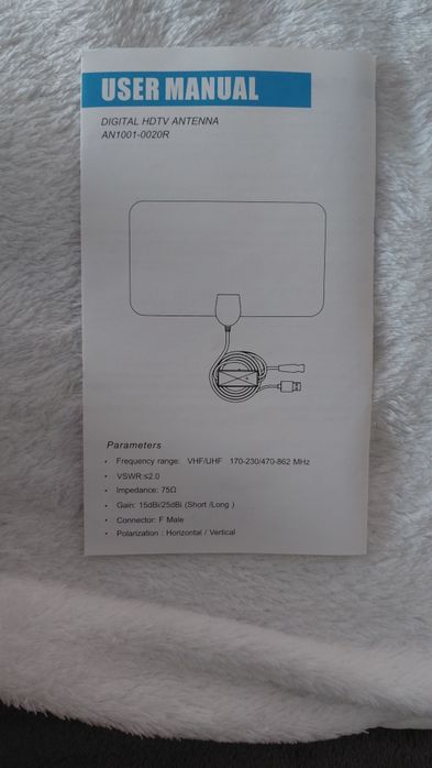 Antena TV DVB-T2 HDTV wewnętrzna z wzmacniaczem USB
