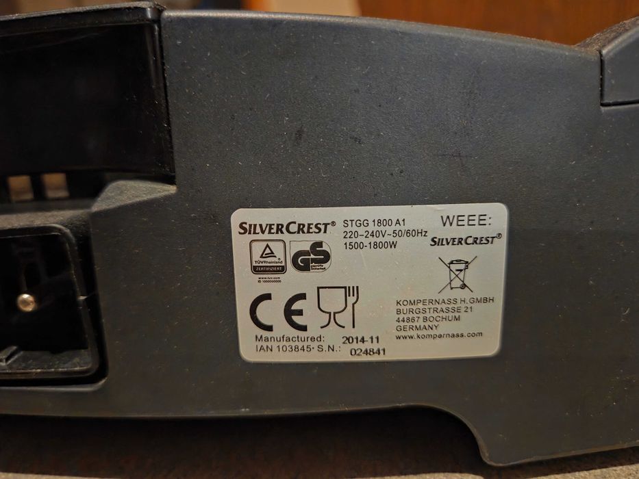(335/24) GRILL Elektryczny SILVERCREST STGG-1800A1 / 1800W