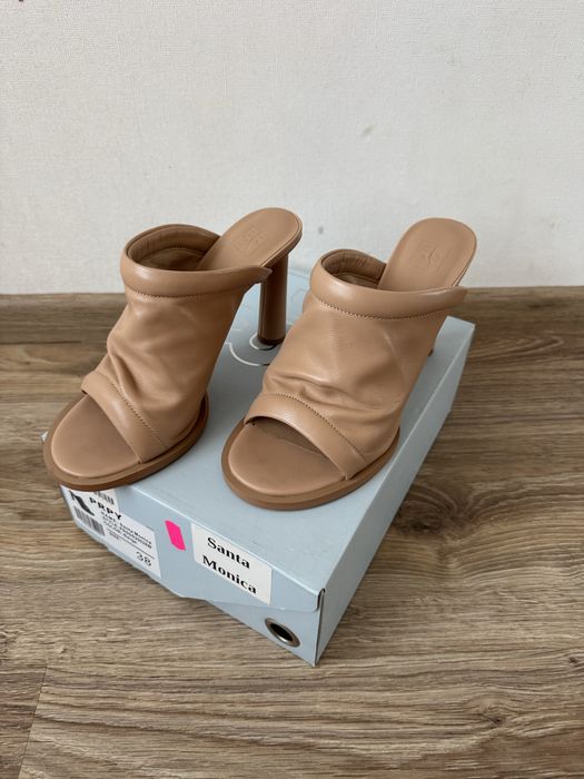 Женские бежевые кожаные мюли Santa Monica PRPY PRSDS20028W