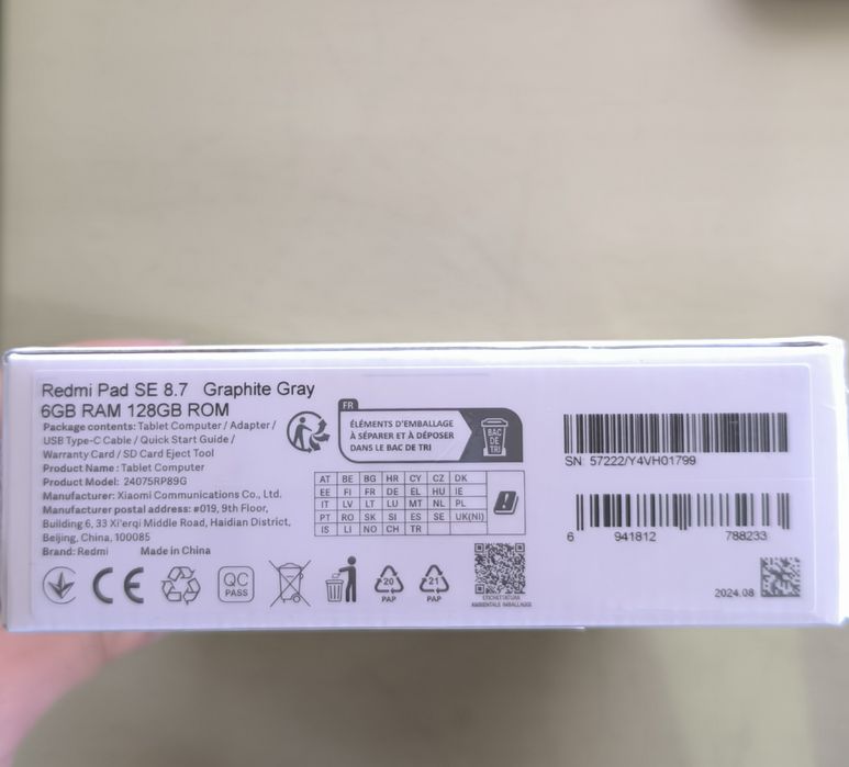 Tablet redmi pad se 8.7 6gb 128gb