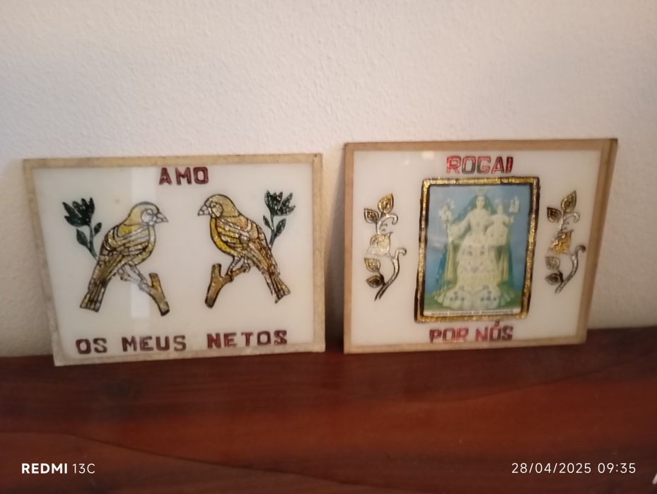 Quadros religiosos pintados á mão