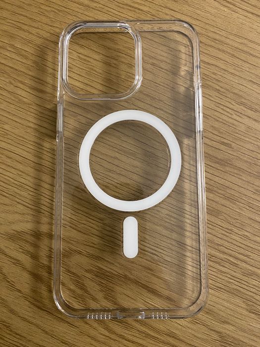 Etui Iphone 14ProMax MagSafe transparentno białe