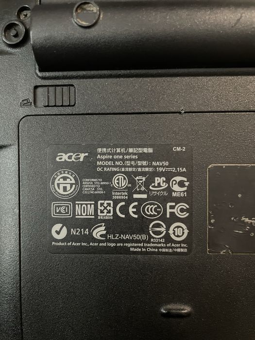 Ноутбук aser на запчастини