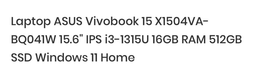 Nowy Laptop ASUS Vivobook 15