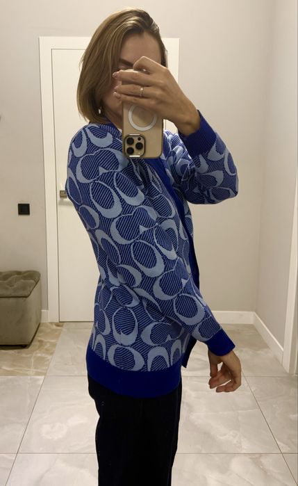 Кардиган Coach синій оригінал