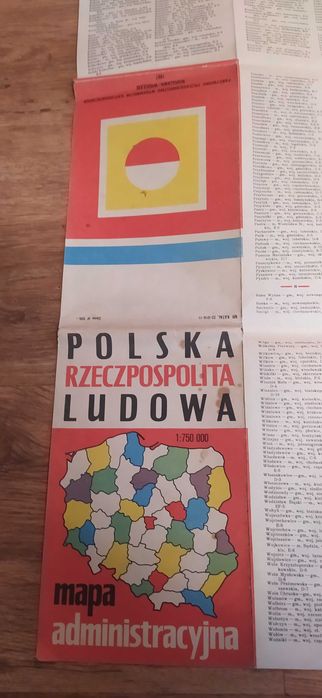 Mapa PRL Polska Ludowa