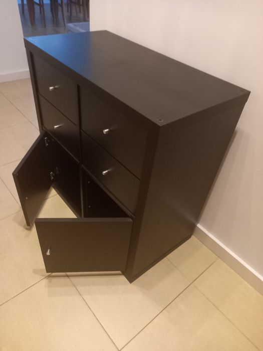Ikea Kallax regał 2x2 czarnobrąz