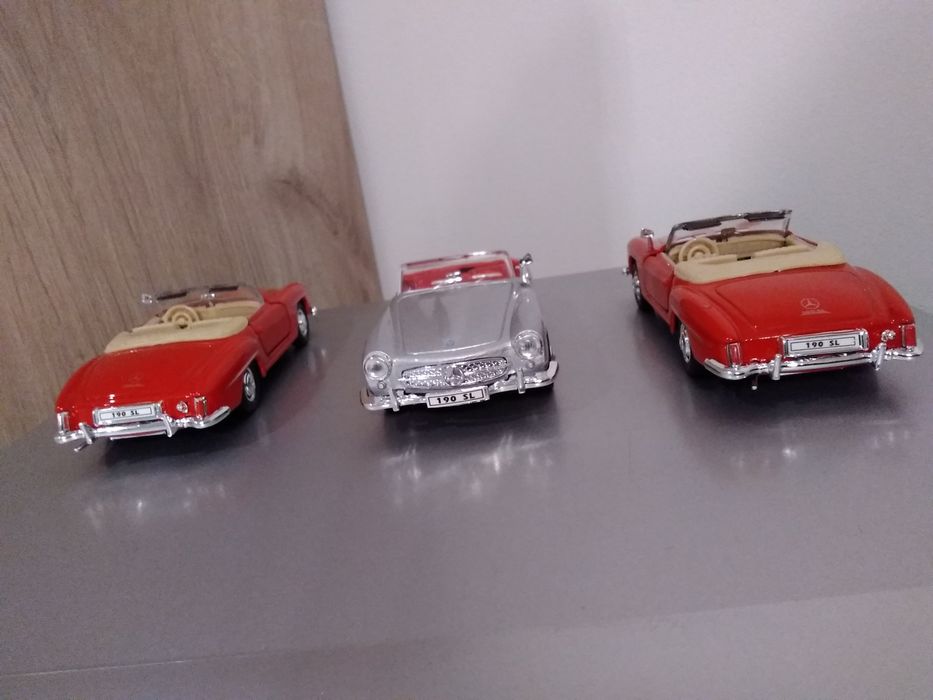 Mercedes-Benz 190 SL Kolekcjonerski 1955R. Czerwony, Szary 3 Sztuki.