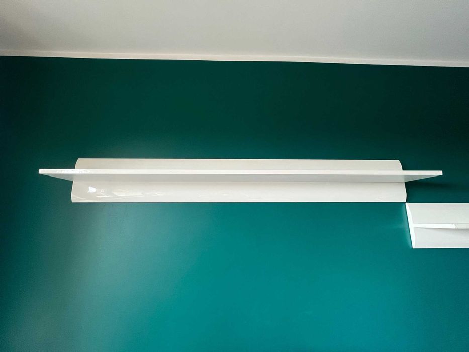 Półki ścienne 150 cm biały połysk - 2 szt., nowoczesny design