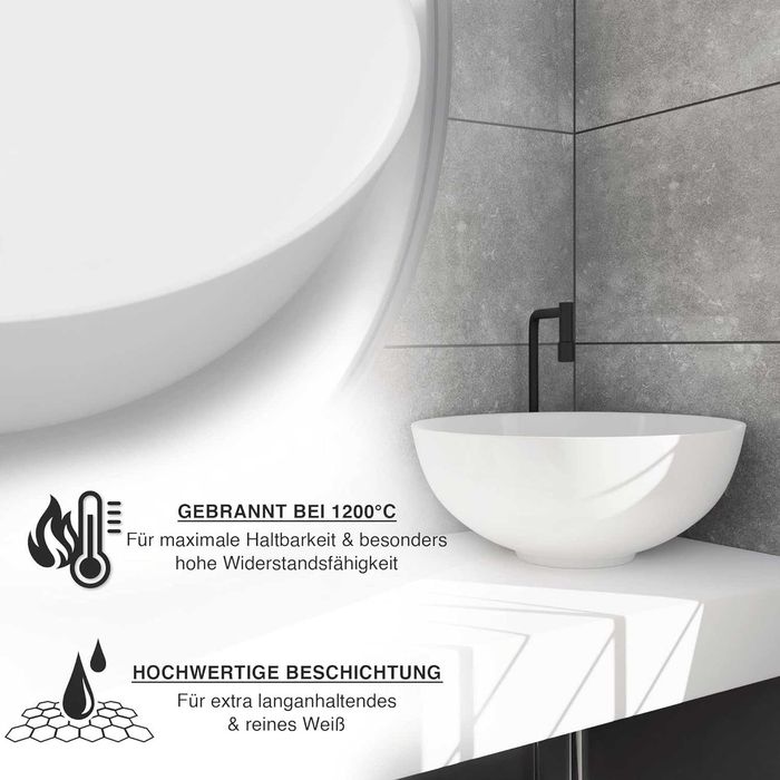 Okrągła umywalka  z efektem lotosu  Umywalka nablatowa