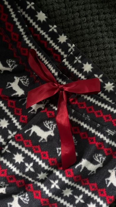 H&M cieple polarowe spodnie z motywem świątecznym S 36 / warm pants