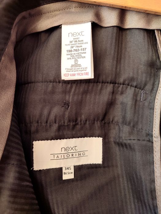 Класичні вовнені штани Next Tailoring / Slim Fit/ РозмірL/ 34S