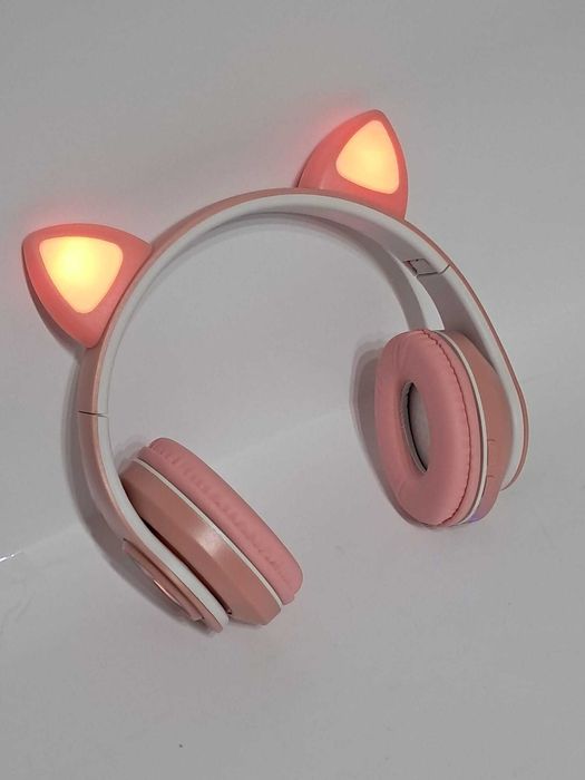 Słuchawki Dla Dziecka Bezprzewodowe z Uszami Bluetooth Świecące