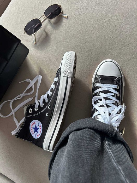 Converse All Star Chuk Tailor високі коверси чорні НАЛОЖКА