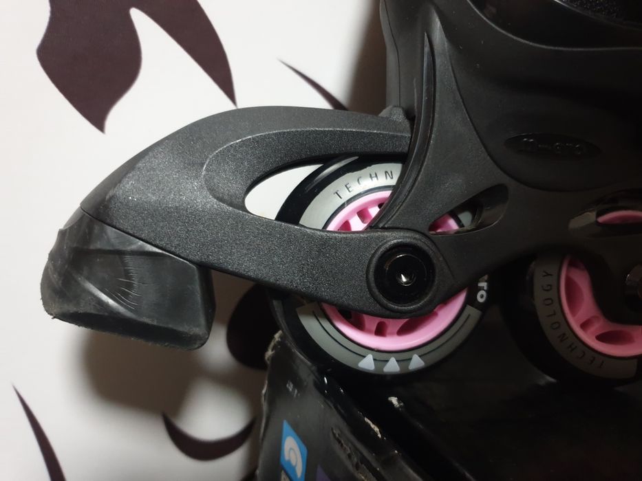 Дитячі ролики Micro Joy 29-32 Чорний-Рожевий