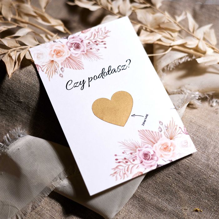 Zdrapka z zadaniem weselnym BOHO BEIGE