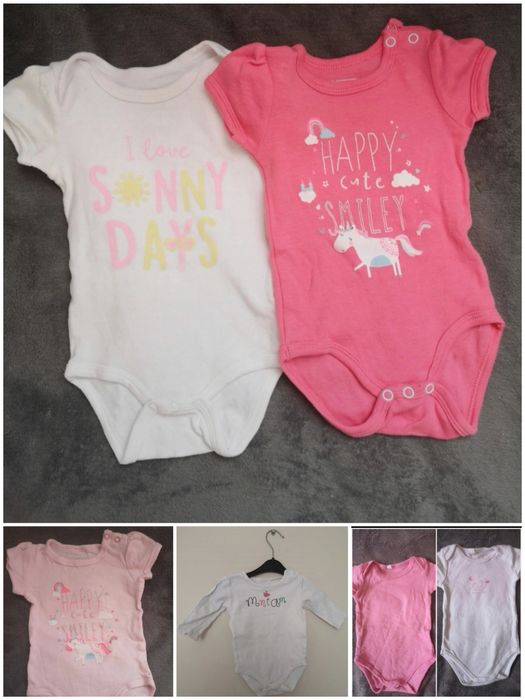 Body na krótki i długi rękaw rozmiar 68. 6 sztuk