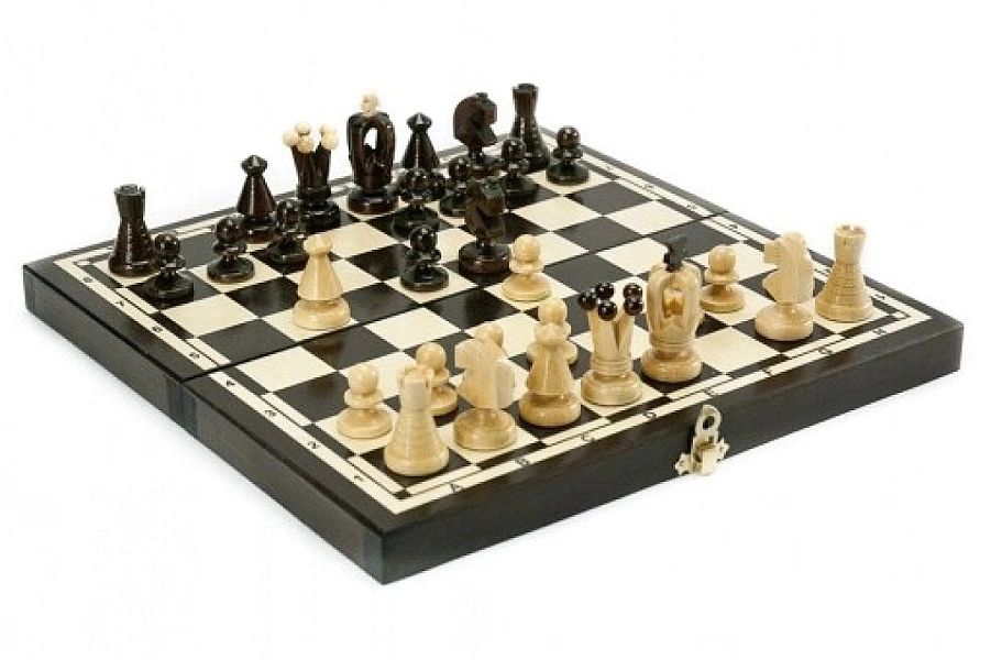 Szachy drewniane średnie 31 cm Magiera