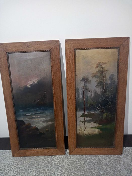 2x obraz ręcznie malowany na płótnie