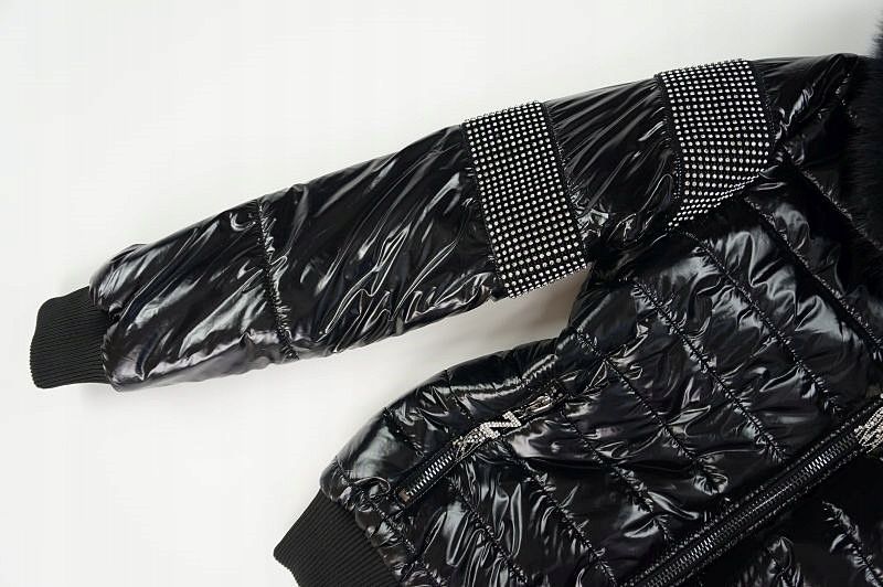 Kurtka zimowa lakierowana elisabetta zanardi puch lis  40 L