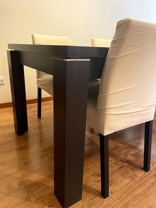Conjunto de Sala em Madeira Maciça – Design Moderno Preto