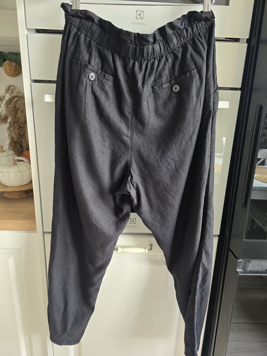 Spodnie letnie lniane przewiewne wiskoza r.42 luźne na gumce