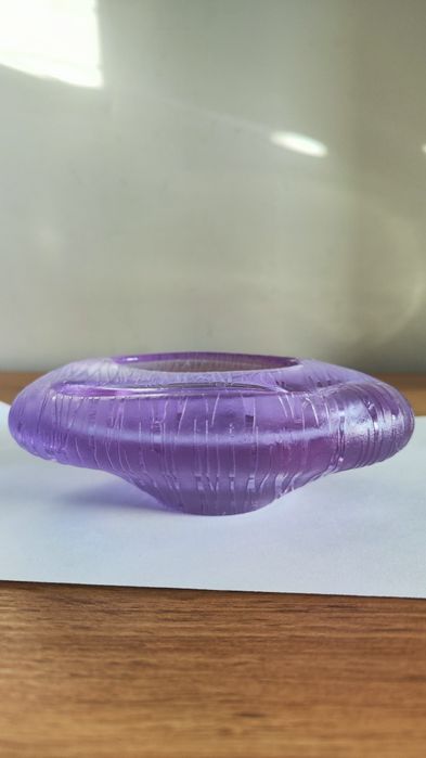 M. Klinger , szkło, rzeźba, popielniczka, Czechosłowacja, szkło neodym