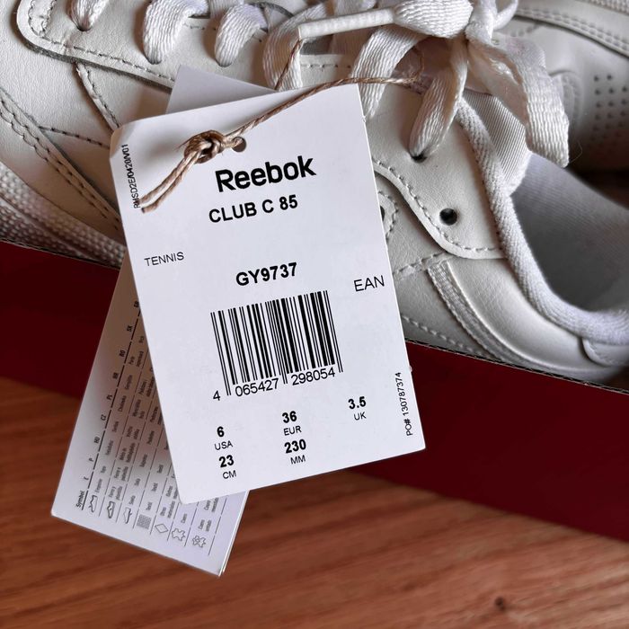 Buty damskie Reebok Club C 85 tennis białe z różowymi napisami