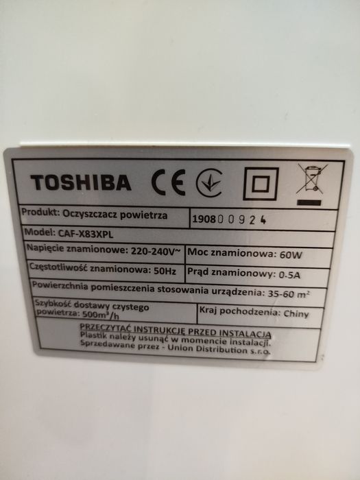 Oczyszczacz powietrza Toshiba