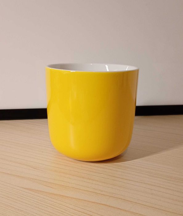 Kubek ceramiczny, ciekawy żółty, Atom, Coppa/ 300 ml.