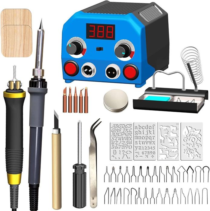 LIROPAU Wypalarka do drewna dwa rodzaje kolb, zestaw 30 końcówek