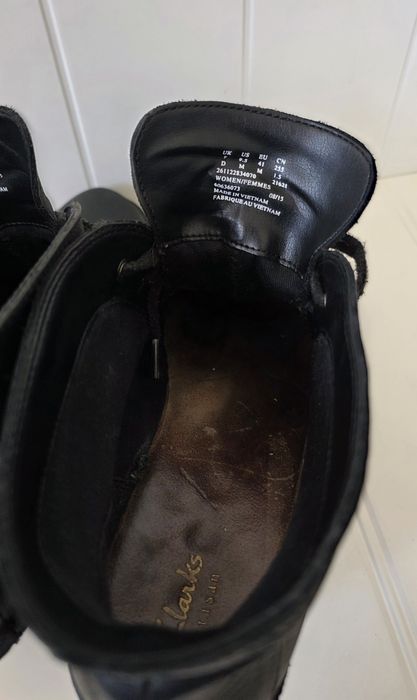 Botki półbuty do kostki Clarks skóra skórzane 40 ankle boots
