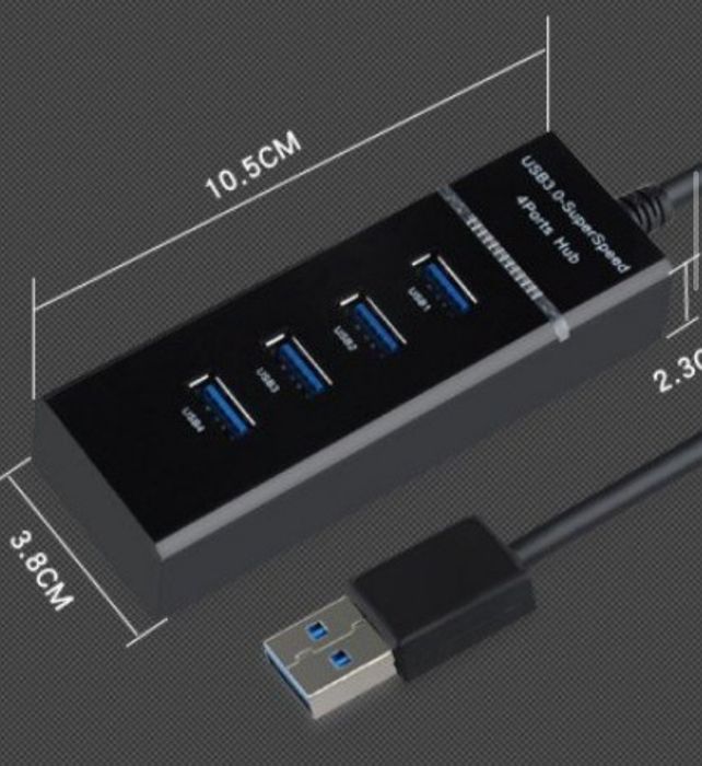Хаб USB 3.0 на 4 порти концентратор USB-хаб HUB 23 см кабель