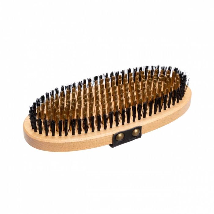 Szczotka z mosiężnego i nylonowego włosia do skóry i sierści Konia