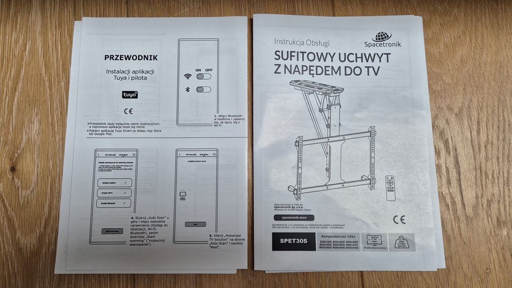 Wieszak sufitowy do TV wifi tuya