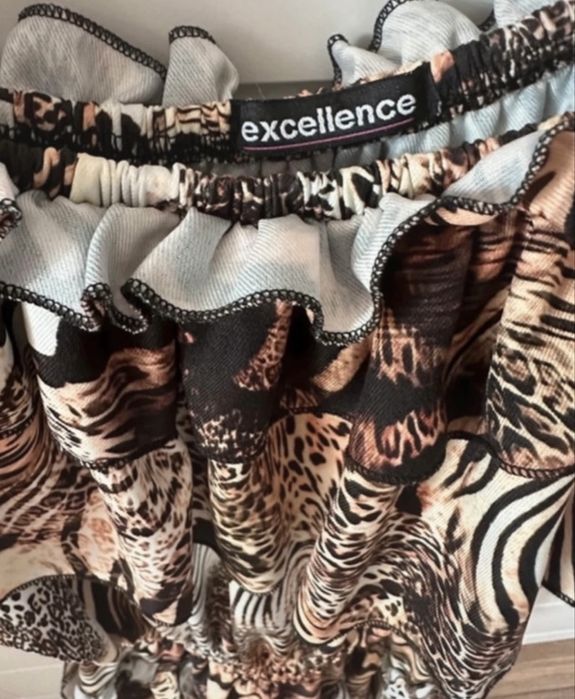 Spódniczko spodenki sukienka panterka falbanki mini uni S M L