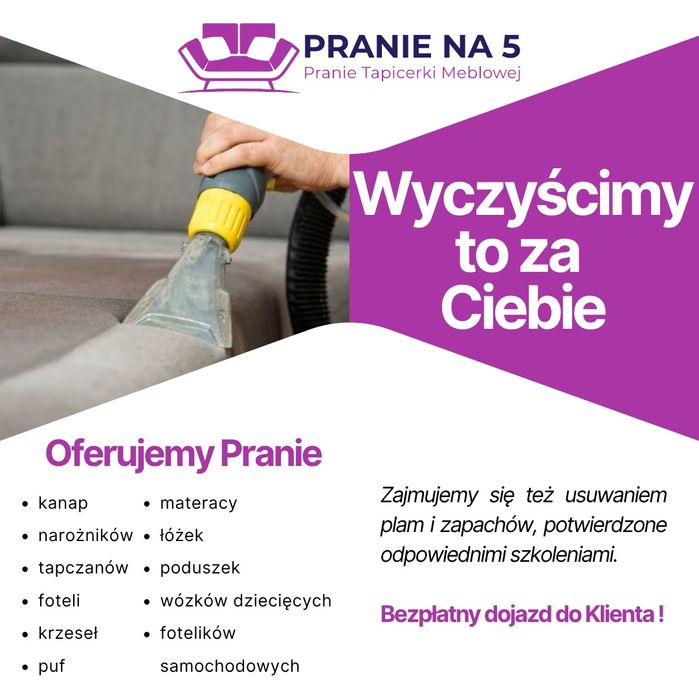 PRANIE NA 5 Pranie tapicerki meblowej