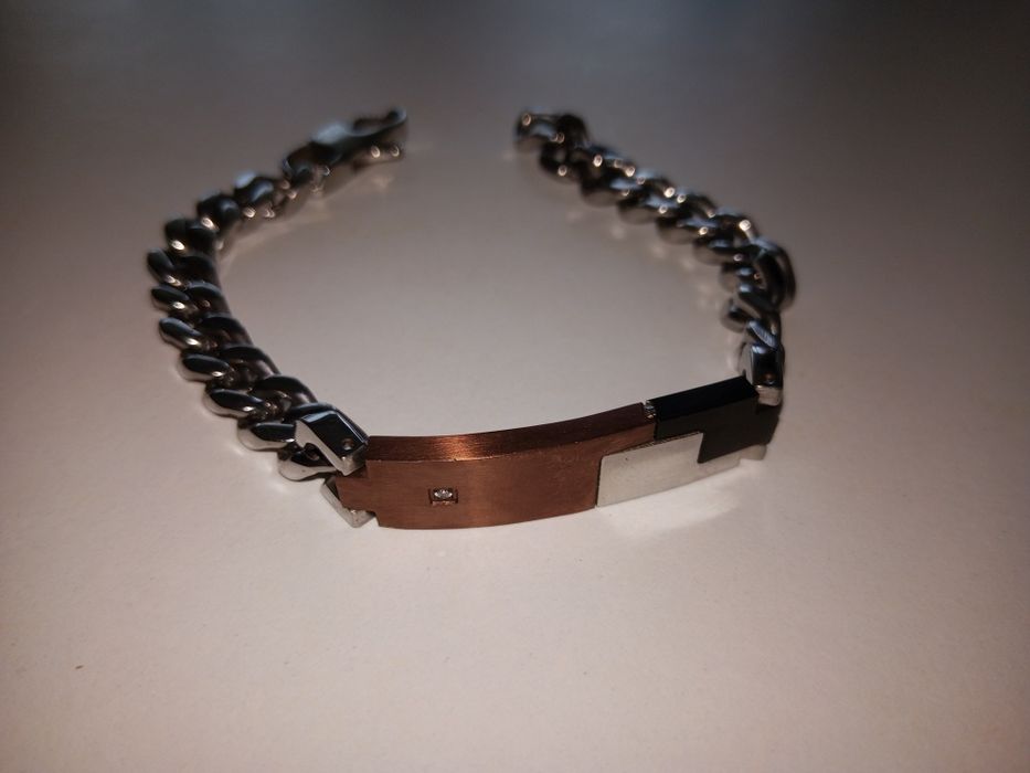 Pulseira masculina Woo Pure Feeling Aço Malha Chapa