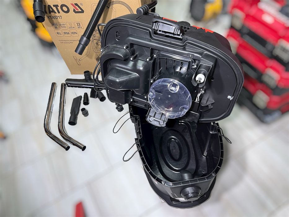 Пылесос с автоматическим встряхиванием YATO - 1600 Вт, 40 л бак