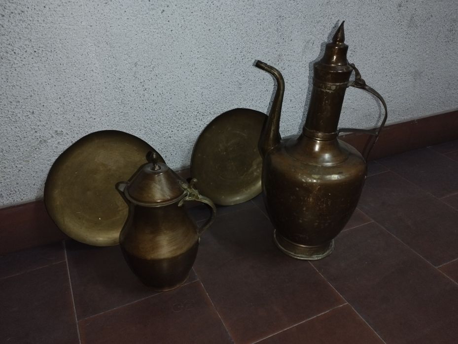 Conjunto utensílios cobre antigos