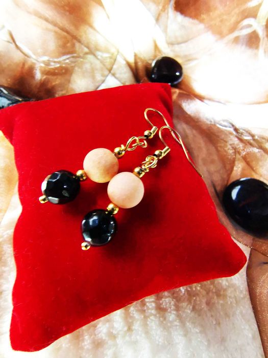 Kolczyki pomarańczowo czarne