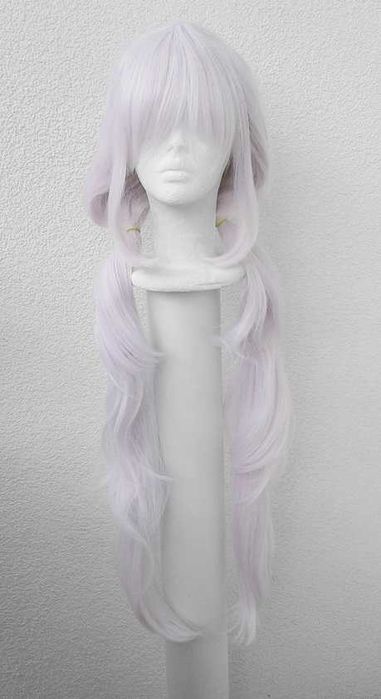 Vanilla Nekopara długa różowa biała peruka z kitkami cosplay wig