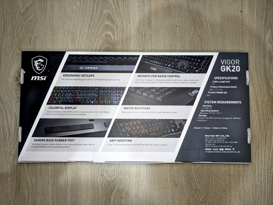 NOWA Klawiatura Gamingowa MSI VIGOR GK20 RGB