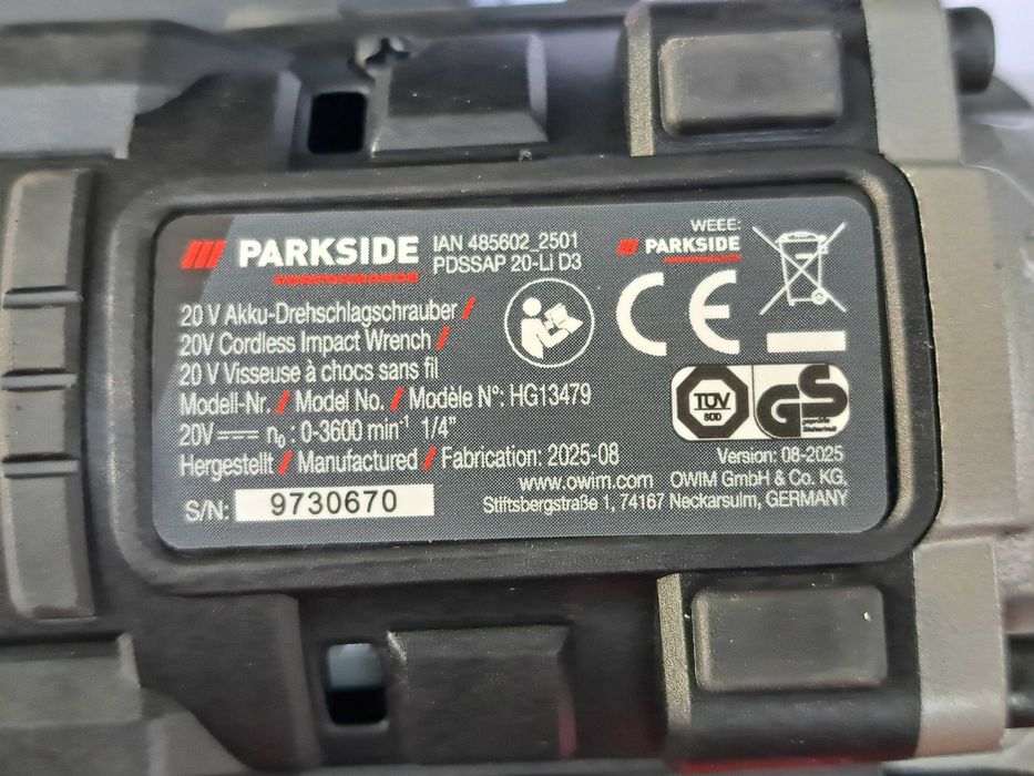 PARKSIDE імпакт, шуруповерт гайковерт